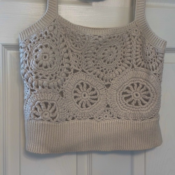 J.Crew Crochet Knit Tank Top in Cream - Picture 3 of 4